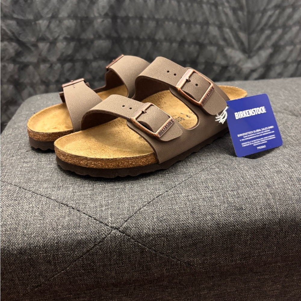 Birkenstock Arizona BS Mocca Box with Blue Branding